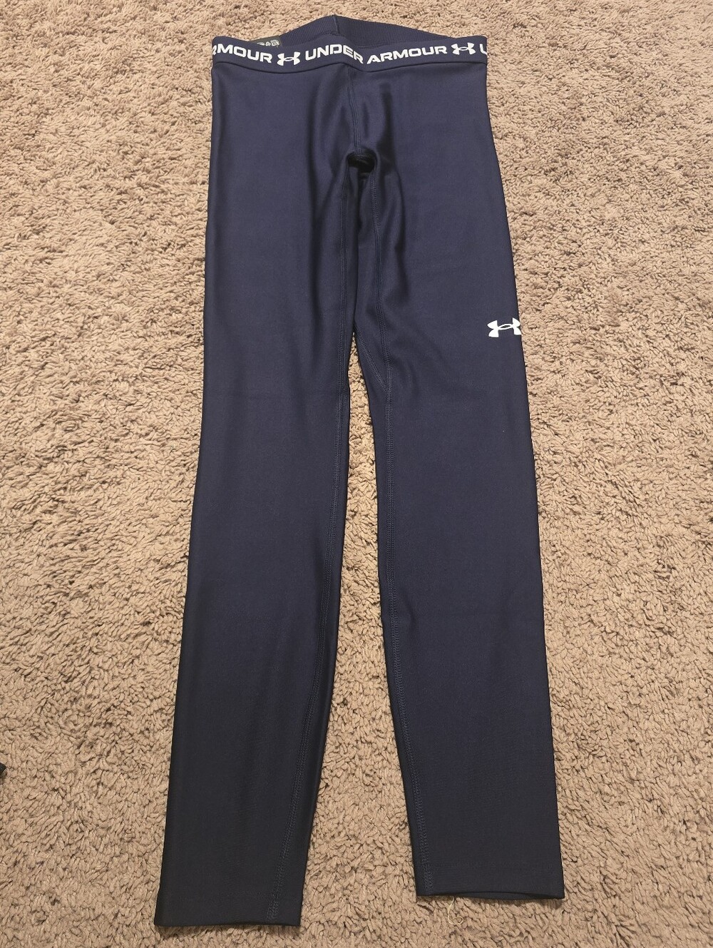NWT Under Armour HeatGear Compression Leggings Navy Blue Women's Size Small